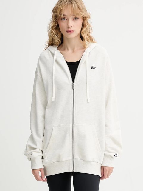 New Era bluza kolor szary z kapturem melanżowa 60752360