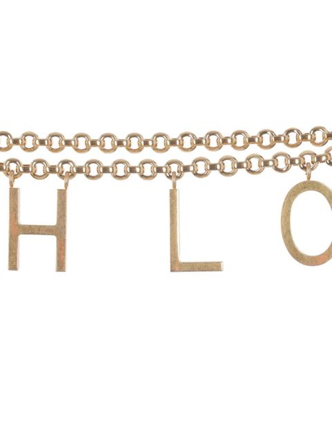 Chloé lettered chain belt - Gold