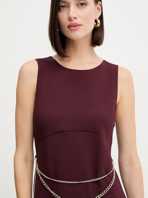 Twinset sukienka kolor bordowy mini prosta 252TP2300