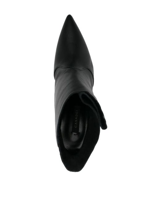 Casadei 80mm buckled leather boots - Black