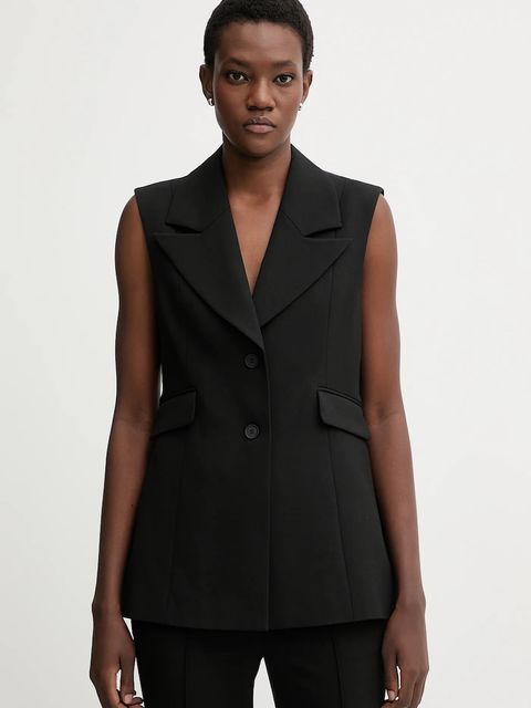 AllSaints kamizelka ASTRA kolor czarny jednorzędowa W043QD - zdjęcie produktu nr 1