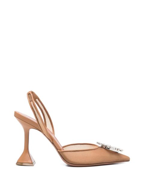 Amina Muaddi Begum point-toe slingback pump - Neutrals - zdjęcie produktu nr 1