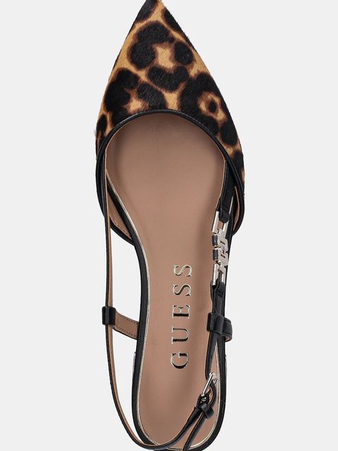 Guess baleriny FRANIELY kolor brązowy z odkrytą piętą FLTFRY LEP05