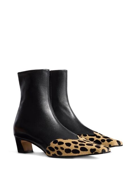 KHAITE 40mm Nevada hyena-print square toe boots - Black - zdjęcie produktu nr 2