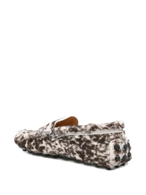 Tod's Gommino leopard-print pony-hair loafers - Brown