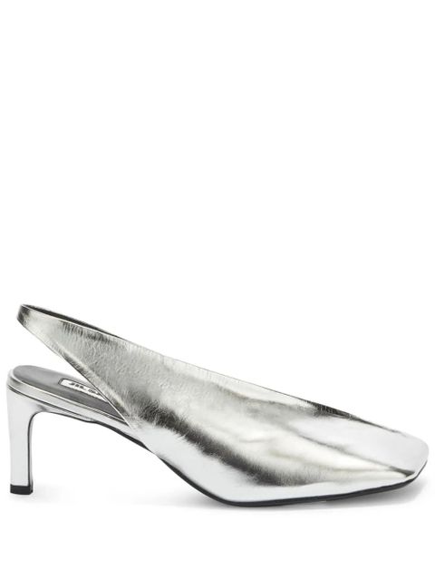 Jil Sander 70mm square-toe leather pumps - Grey - zdjęcie produktu nr 1