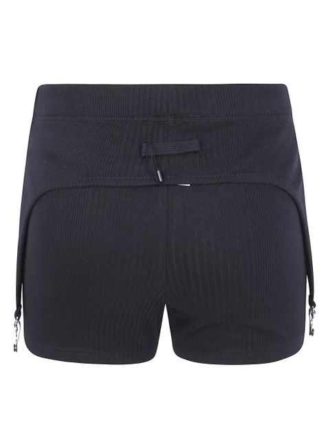 Jean Paul Gaultier ribbed garter-detail shorts - Black