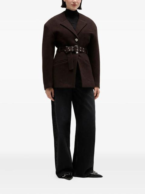 GANNI belted single-breasted jacket - Brown - zdjęcie produktu nr 2