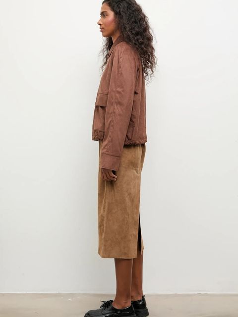 Answear.LAB kurtka kolor brązowy przejściowa