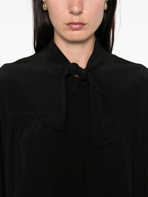 Chloé pussy bow-collar silk top - Black