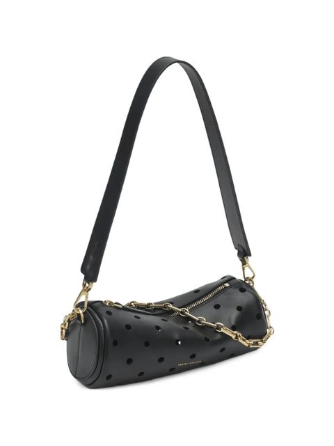 Manu Atelier Mini Cylinder perforated shoulder bag - Black