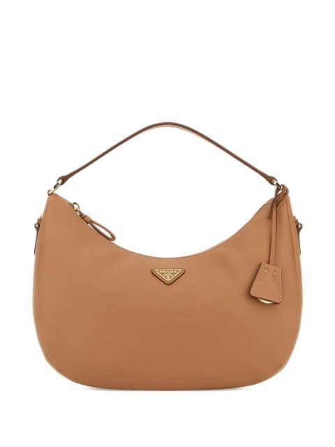 Prada logo-patch leather shoulder bag - Brown - zdjęcie produktu nr 1