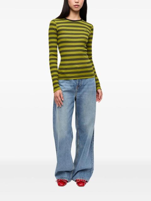 GANNI striped T-shirt - Green