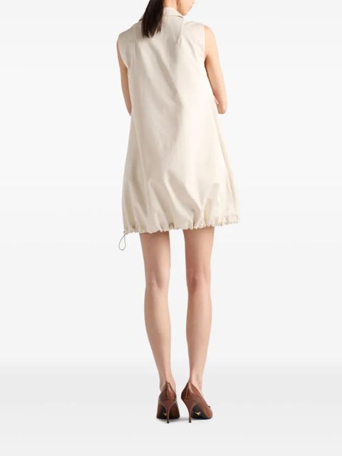 Prada half-zip drawstring-hem mini dress - Neutrals