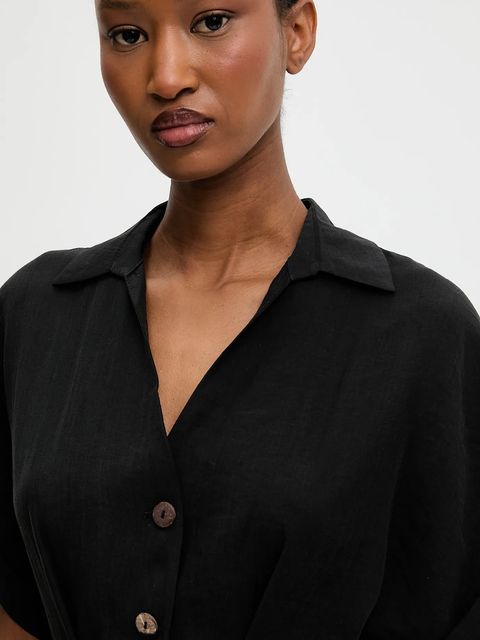 Answear.LAB sukienka kolor czarny maxi rozkloszowana