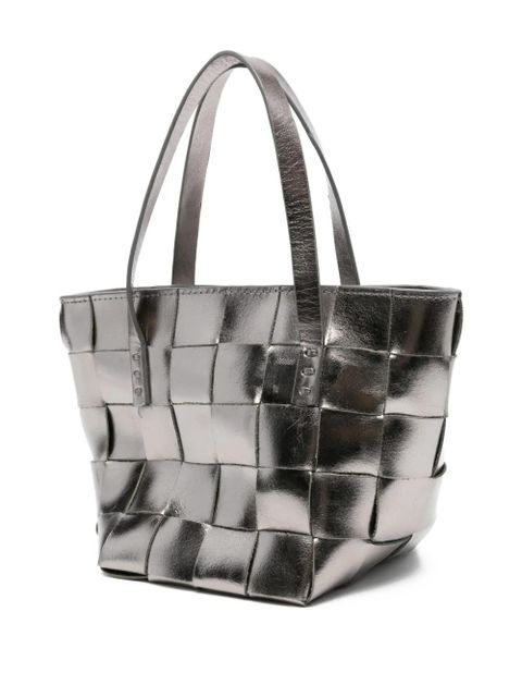DRAGON DIFFUSION woven-leather tote bag - Silver