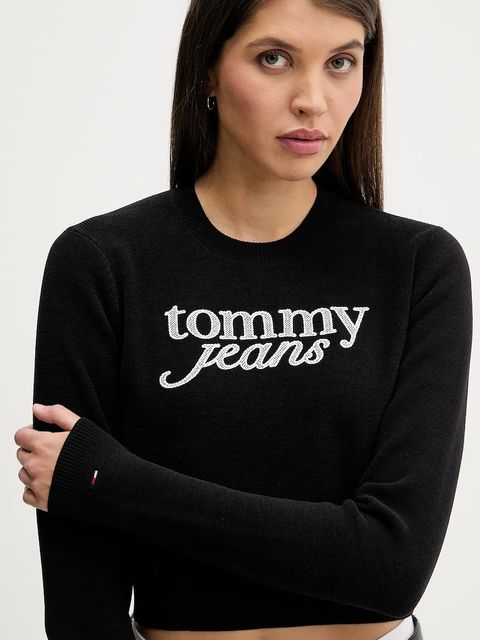 Tommy Jeans sweter damski kolor czarny lekki DW0DW22028