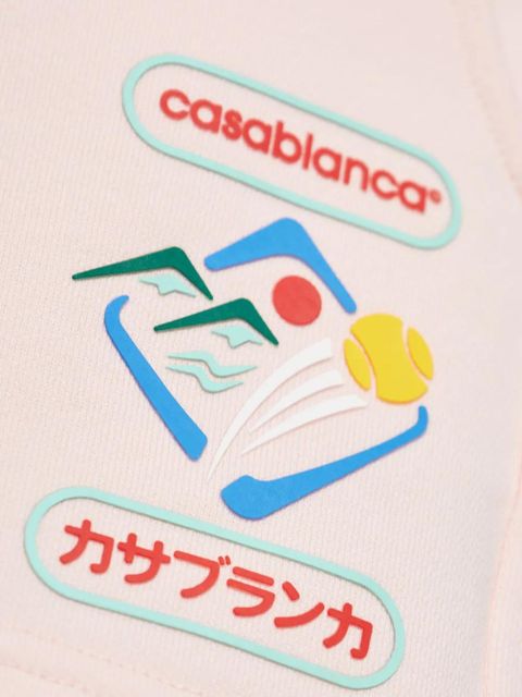 Casablanca Montaigne logo-print drawstring shorts - Pink