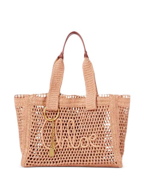 Chloé openwork logo tote bag - Neutrals - zdjęcie produktu nr 1