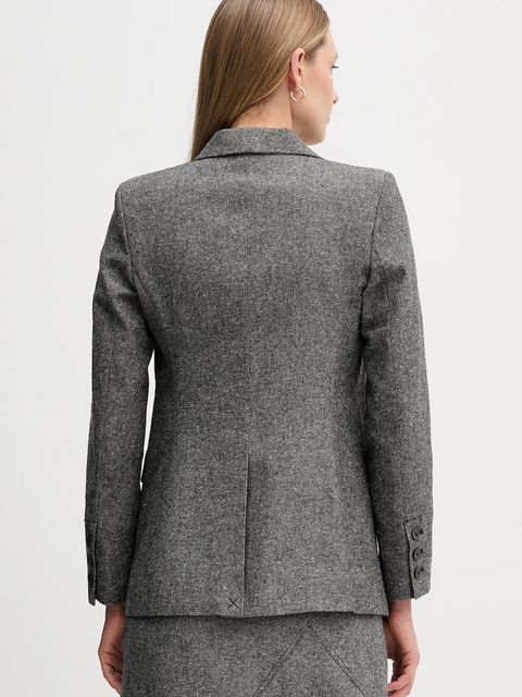 Pedro del Hierro marynarka z domieszką wełny kolor szary jednorzędowa melanżowa 6752181