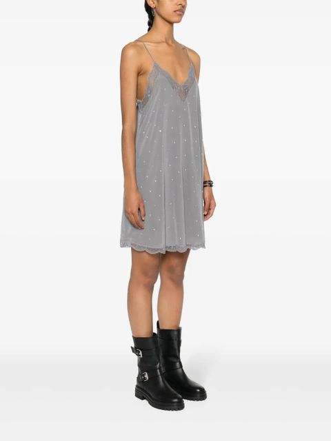 Zadig&Voltaire Ristyz rhinestone-embellished mini dress - Grey