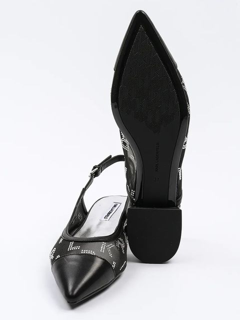 Karl Lagerfeld baleriny KERRIE kolor czarny z odkrytą piętą KL40153