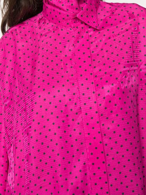 Balenciaga polka dot scarf-detail shirt - Pink - zdjęcie produktu nr 2