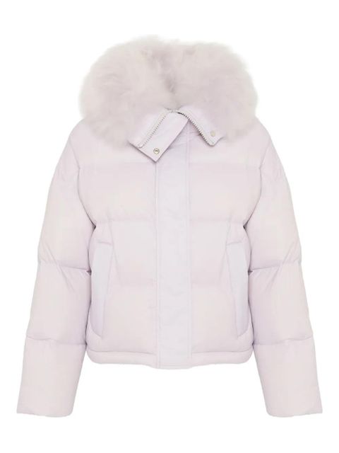 Yves Salomon removable-collar puffer jacket - Purple - zdjęcie produktu nr 1