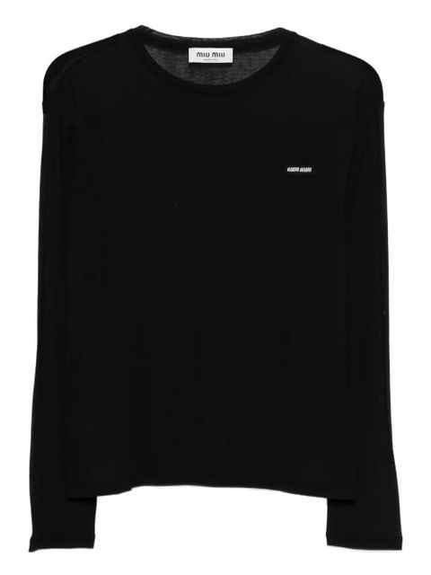 Miu Miu logo-patch T-shirt - Black - zdjęcie produktu nr 1