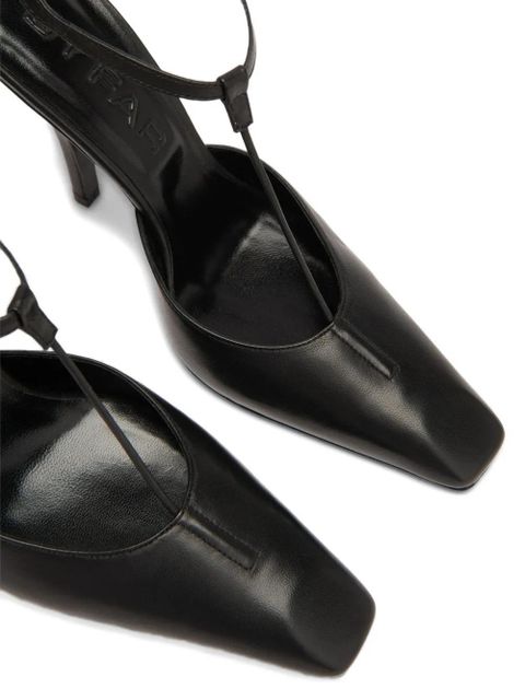 BY FAR Tara square-toe pumps - Black