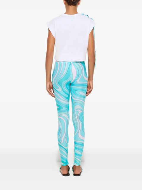 PUCCI Marmo-print leggings - Blue