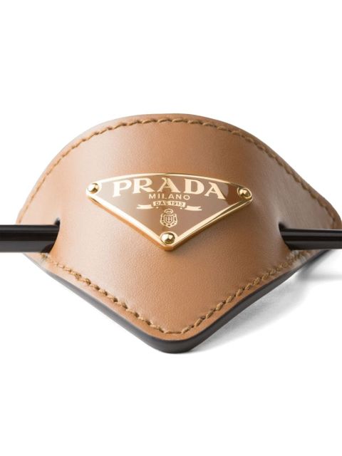 Prada leather hair clip - Brown - zdjęcie produktu nr 2