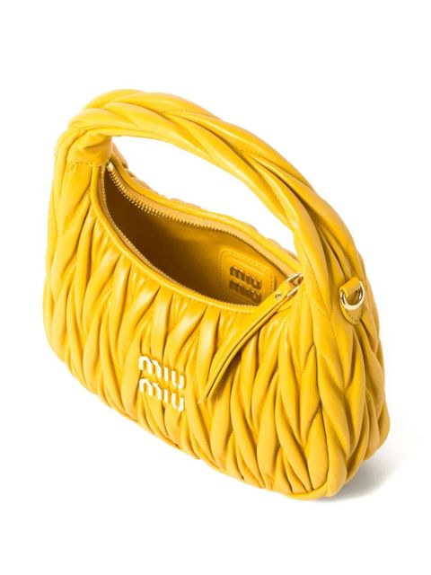 Miu Miu Wander matelassé tote bag - Yellow