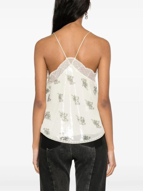 Zadig&Voltaire Christy sequin-embellished top - Neutrals