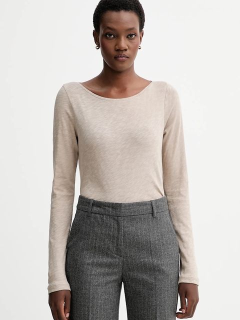 Marc O'Polo longsleeve bawełniany kolor beżowy 510226152199 - zdjęcie produktu nr 1