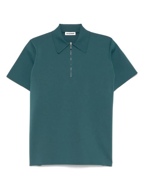 Jil Sander ribbed polo top - Green - zdjęcie produktu nr 1