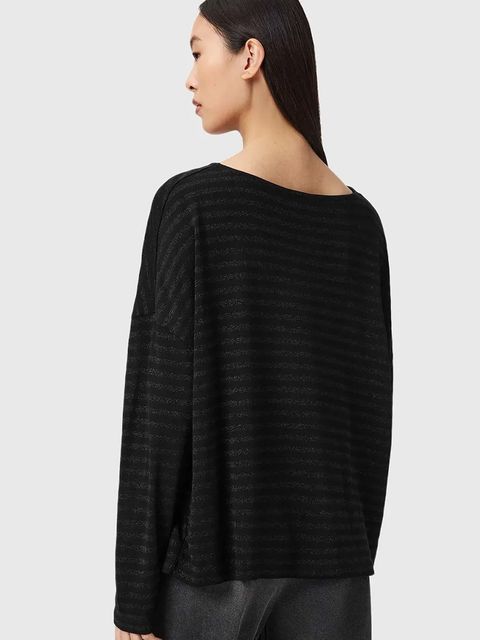 AllSaints sweter damski kolor czarny lekki W012JZ - zdjęcie produktu nr 2