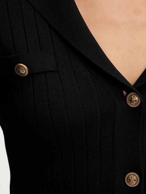 Guess kardigan FELICITY damski kolor czarny lekki W5YR11 Z0130