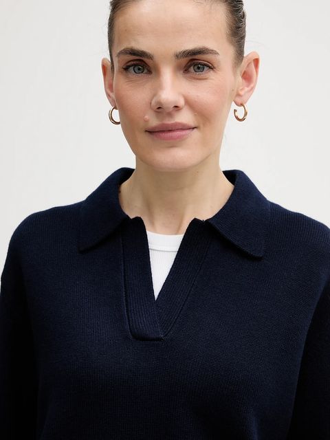 MC2 Saint Barth sweter wełniany damski kolor granatowy EZE0003