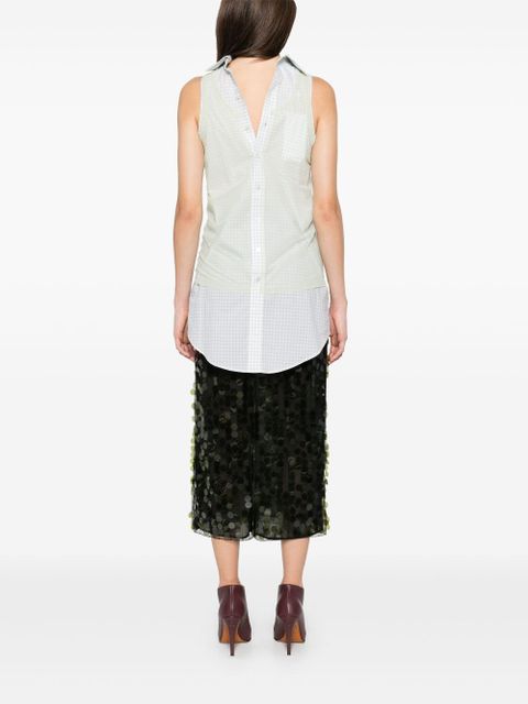 Maison Margiela check-pattern sleeveless shirt - Green