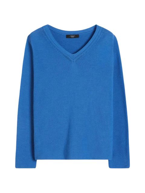 Weekend Max Mara V-neck knitted sweater - Blue - zdjęcie produktu nr 1