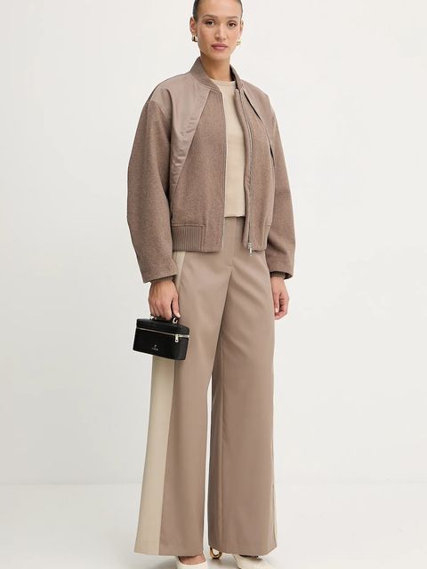 BOSS kurtka bomber z domieszką wełny Paisie kolor brązowy przejściowa 50543411 - zdjęcie produktu nr 2