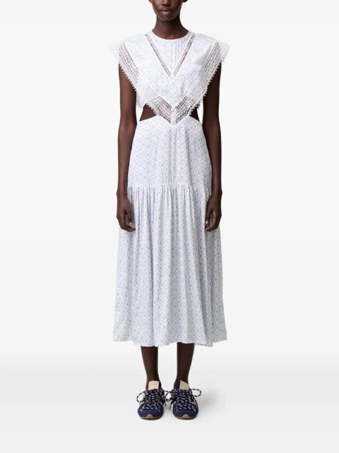 Claudie Pierlot lace-trim cutout dress - White