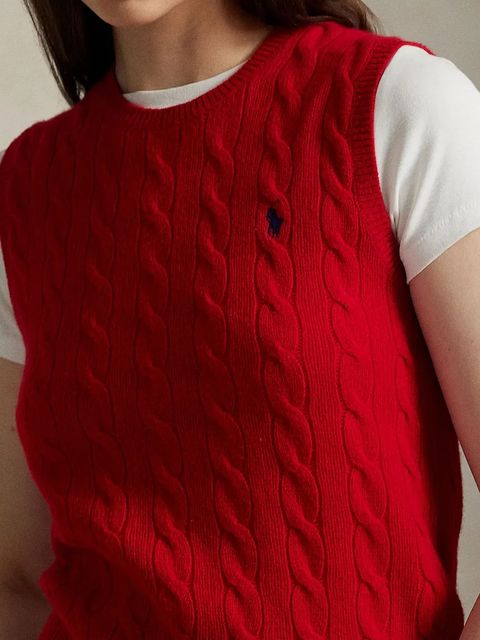 Polo Ralph Lauren kamizelka z kaszmirem damski kolor czerwony 211972134 - zdjęcie produktu nr 2