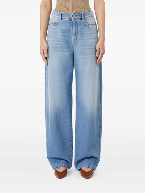 Max Mara leather-patch jeans - Blue
