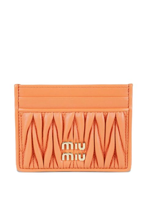 Miu Miu matelassé-motif card holder - Orange - zdjęcie produktu nr 1