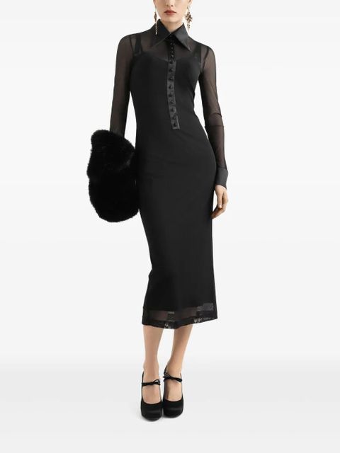 Dolce & Gabbana satin-detail tulle dress - Black