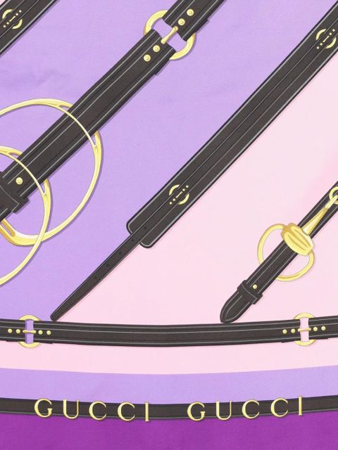 Gucci printed twill scarf - Purple - zdjęcie produktu nr 2