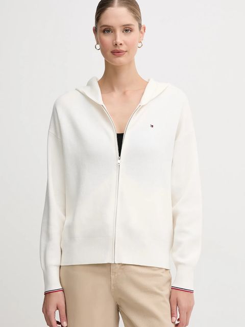 Tommy Hilfiger kardigan damski kolor beżowy lekki WW0WW42018 - zdjęcie produktu nr 1