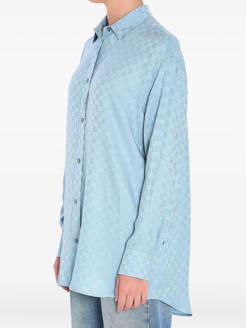 Gucci GG monogram silk shirt - Blue - zdjęcie produktu nr 2